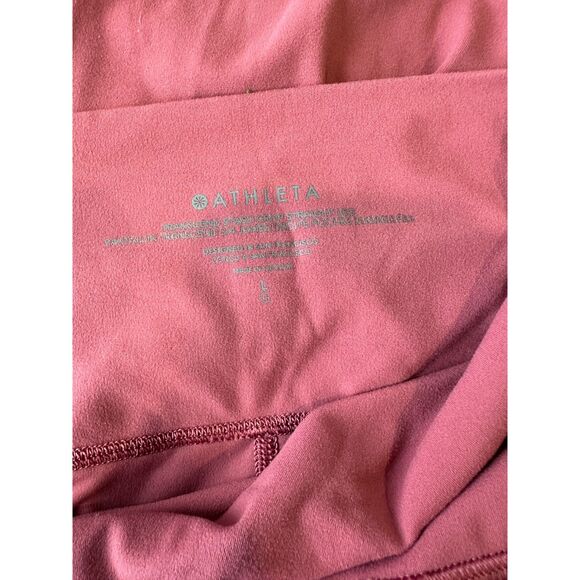 Athleta Transcend Stash Crop Straight Leg Pink Ankle Slit Pants Size Large - Picture 7 of 8
